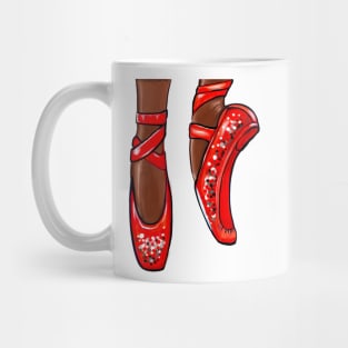 Top 10 best gifts for dancers. Ballet pointe shoes in red. Ballerina dancer dancing dance Mug